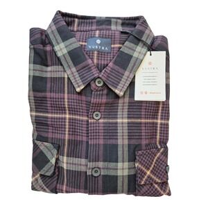 Vustra Crimson Checkered Shacket FW23-OS-015 Mens 3XL Maroon Black NWT